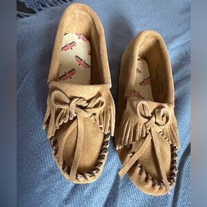 Tan Minnetonka Soft Sole Moccasins